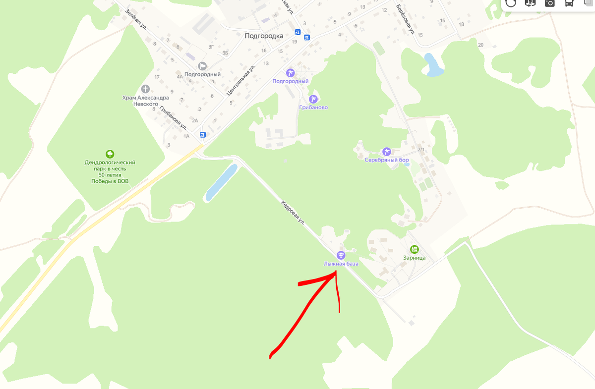 Фрагмент Яндекс карты