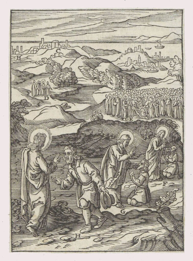 Привели к Нему глухого косноязычного и просили Его возложить на него руку.  Иисус, отведя его в сторону от народа, вложил персты Свои в уши ему и, плюнув, коснулся языка его; и, воззрев на небо, вздохнул и сказал ему: еффафа, то есть: отверзись. И тотчас отверзся у него слух и разрешились узы его языка, и стал говорить чисто (Мк. 7:32-35).