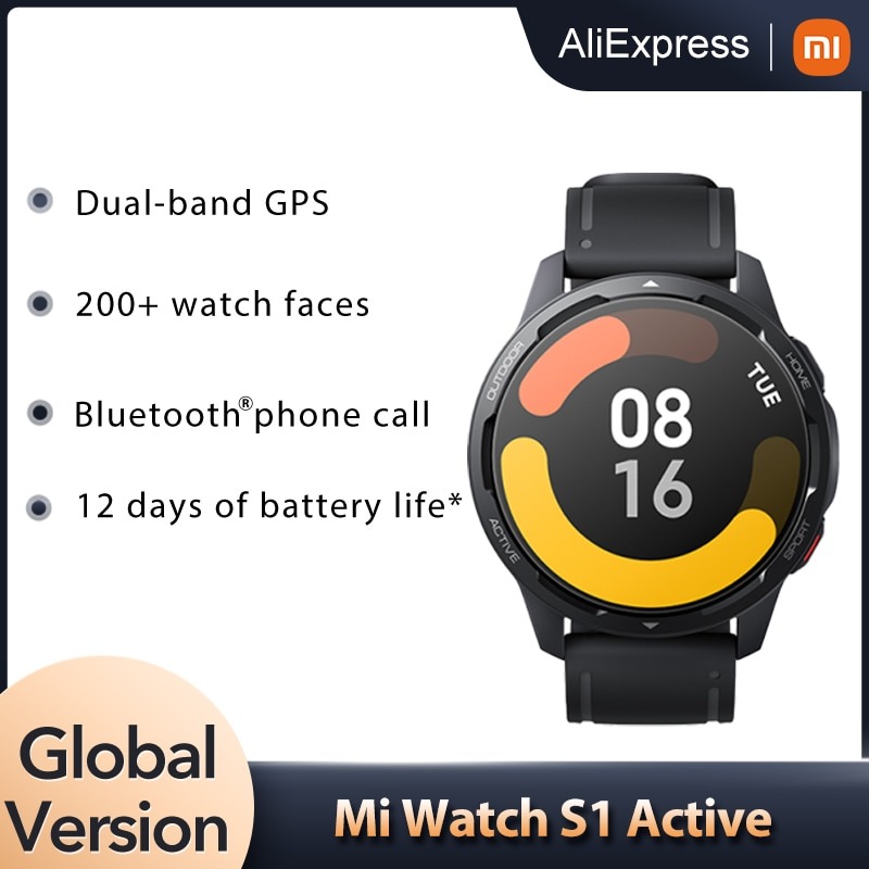 Умные часы Xiaomi Mi Watch S1, активные Смарт-часы с GPS, 470 мАч, AMOLED дисплей 1,43 дюйма, Bluetooth 5,2, датчик сердечного ритма, уровня кислорода в крови