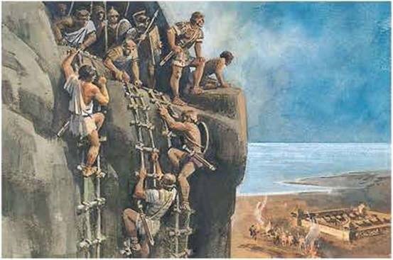 Спуск восставших с вершины Везувия в пропасть. Современный рисунок