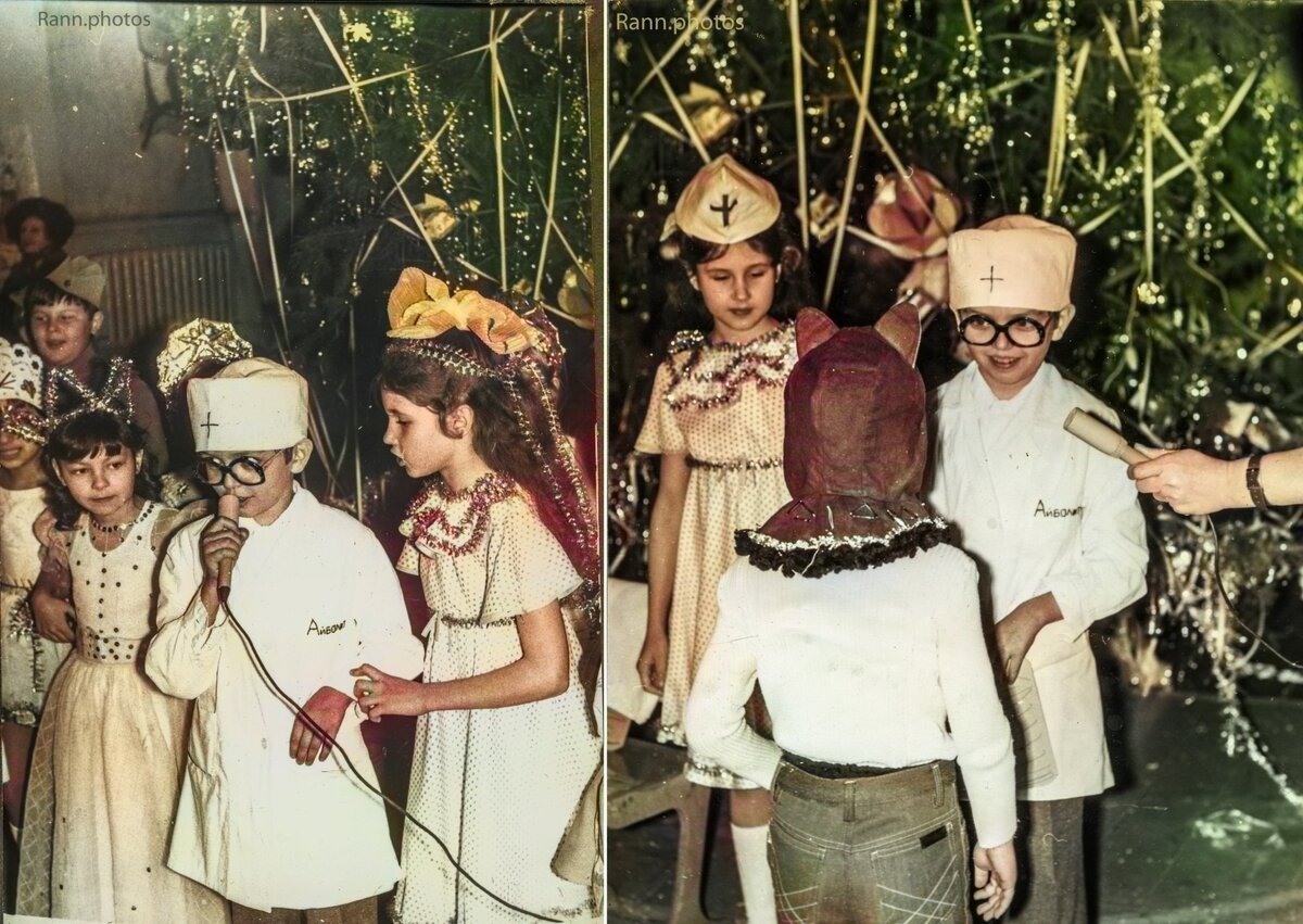 Айболит с медсестрой, рядомЗолушка, а позади солдат, Ну и Волчонок-пациент, 