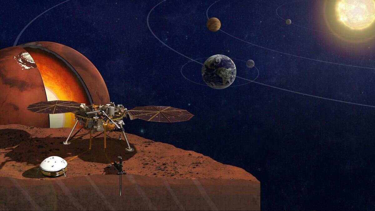 Зонд InSight на Марсе© Nasa / JPL-Caltech