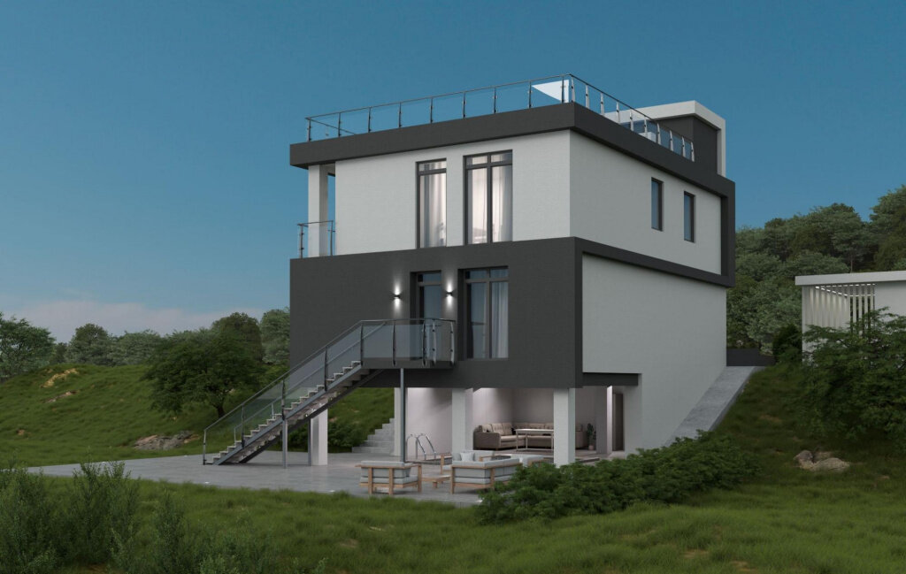 Удачное решение для территории со склоном