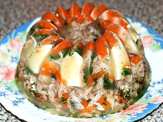 Заливное из курицы с желатином рецепт с фото пошагово