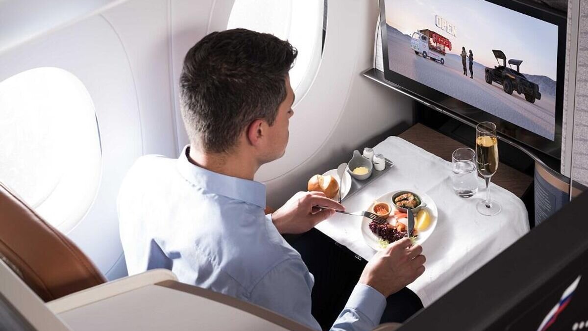    Бизнес-класс на борту Airbus A350 © Фото : Пресс-служба ПАО "Аэрофлот"