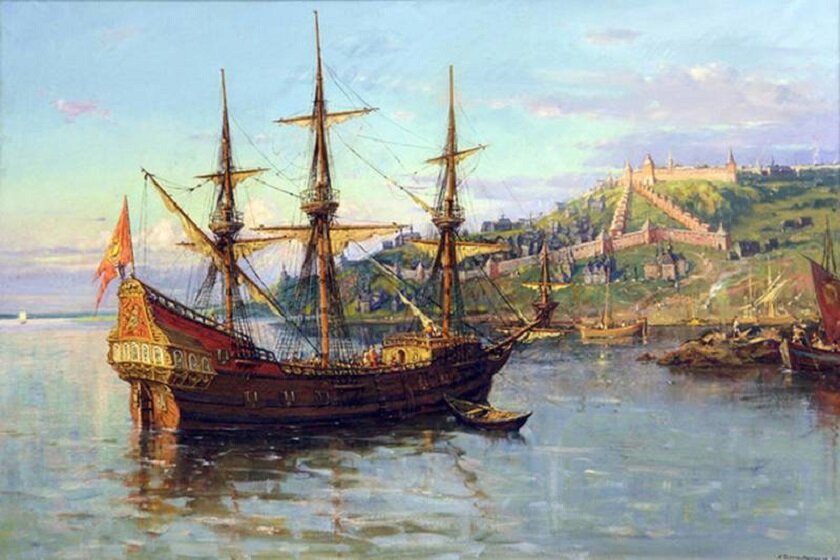 Предположительный вид торгового корабля "Фредерик" в 1636 году