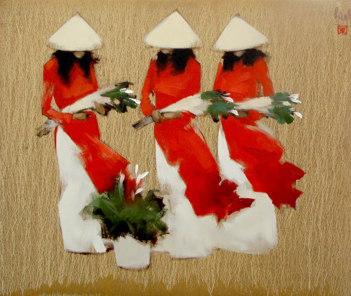 Школьницы. Источник: https://www.vietnamartist.com/nguyen-thanh-binh/