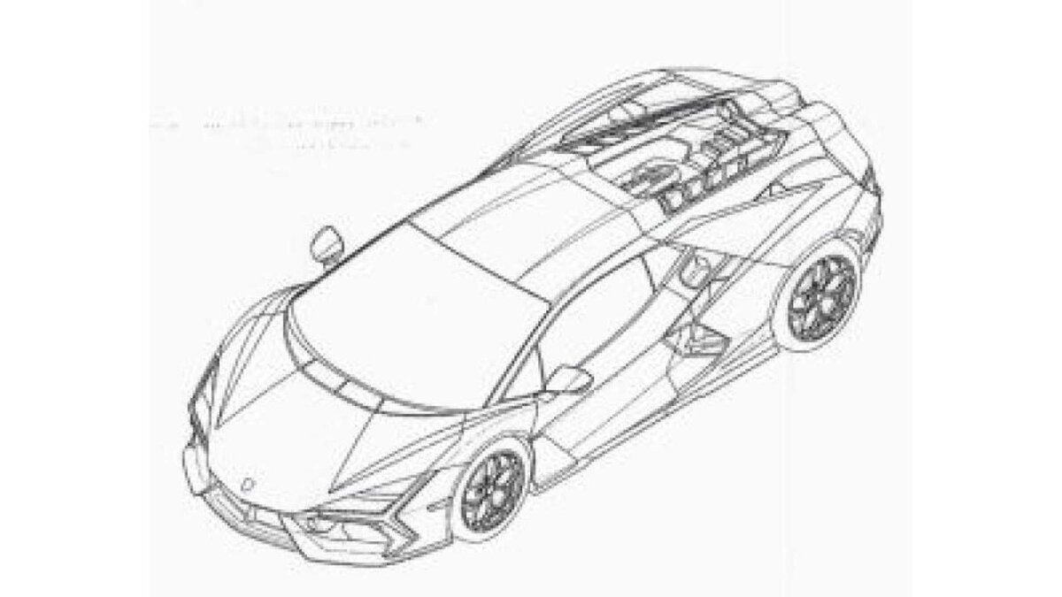 Рисунок Lamborghini Countach LPI - дизайн суперкара, скетч эксклюзивного авто