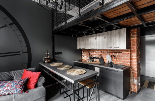 Кухня и гостиная после ремонта