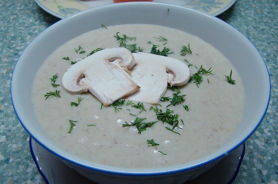    Картофельный суп-пюре с грибами шампиньонами