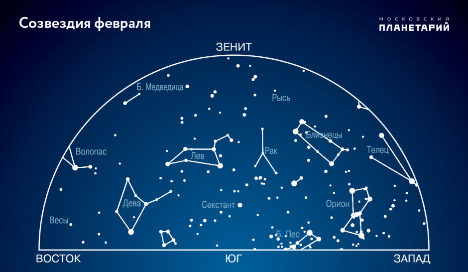 Карта звездного неба москва сегодня