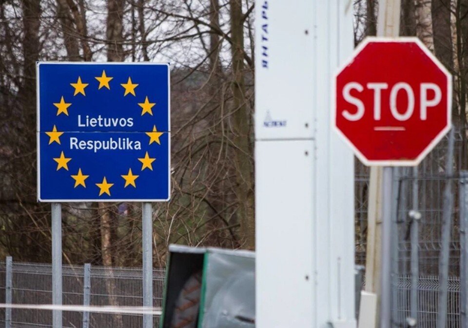     На литовской границе скопились грузовики. Фото: телеграм-канал Пограничного комитета Беларуси.