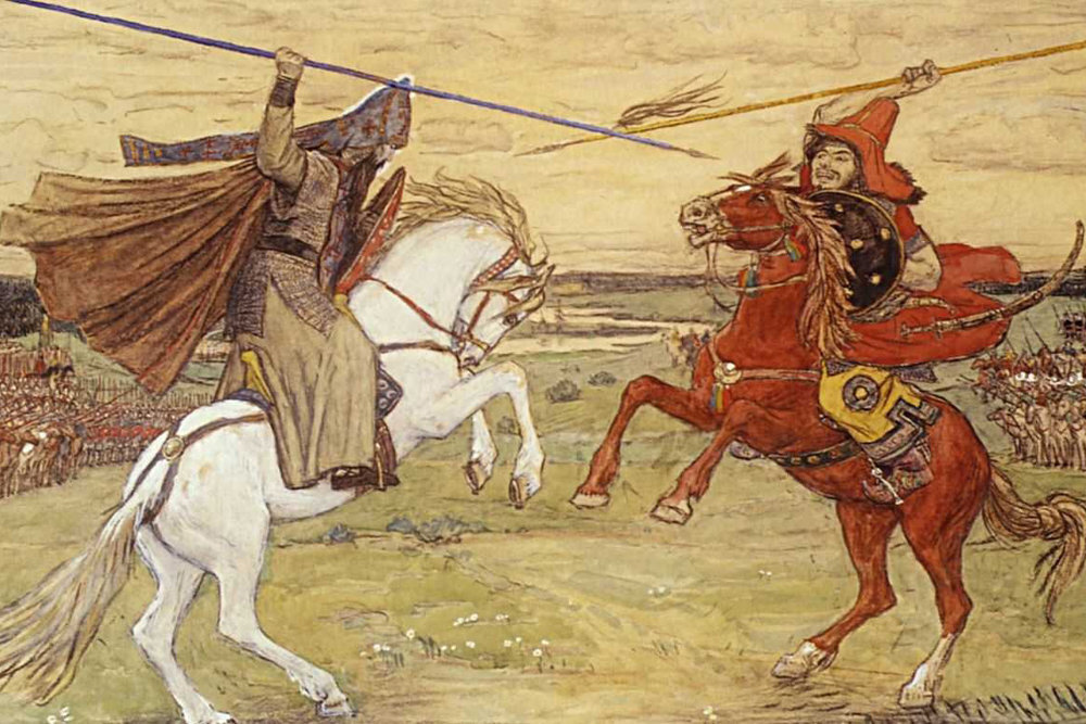 Виктор Васнецов. Поединок Пересвета с Челубеем.