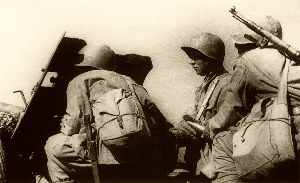 45-мм противотанковая пушка в бою