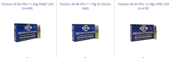 В наименование патронов достаточно много информации.