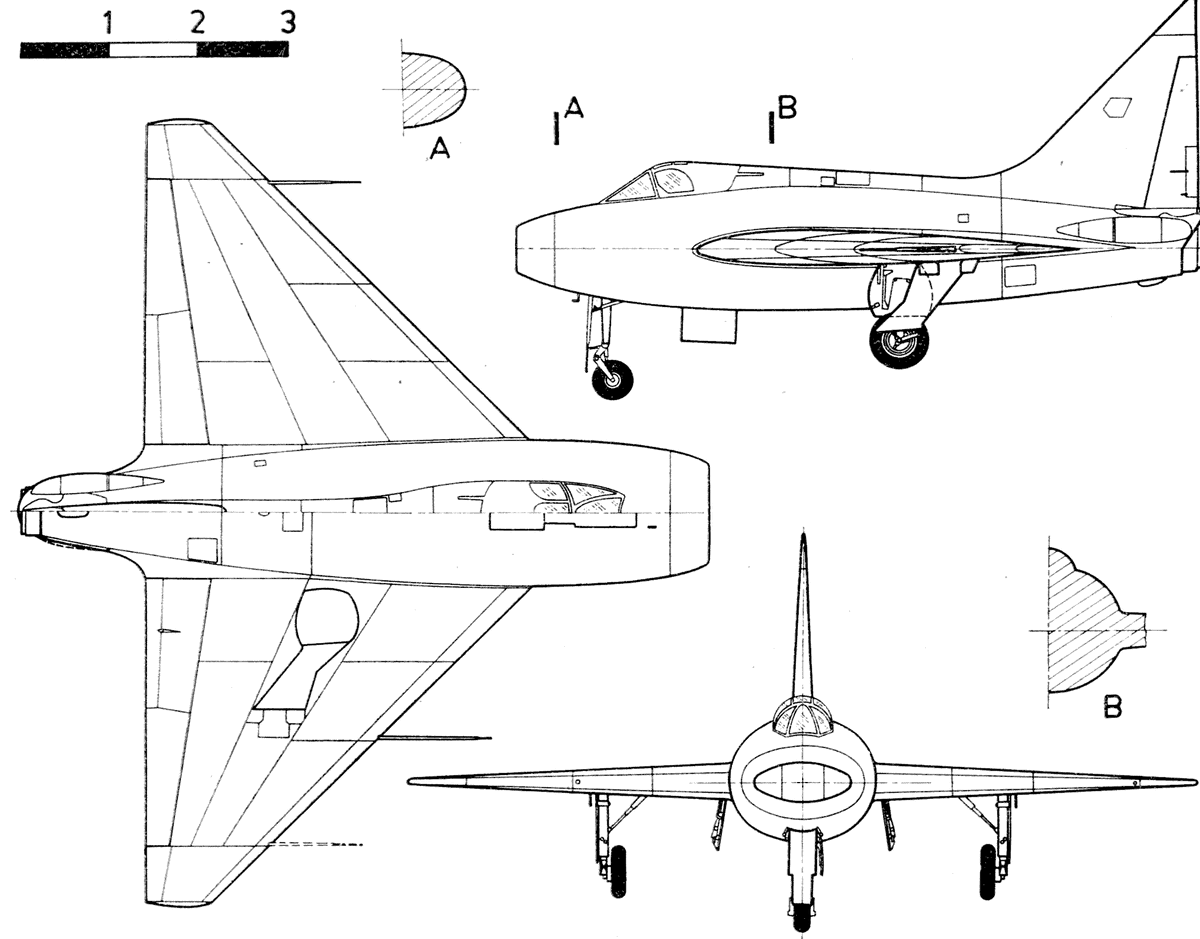 Boulton Paul P.111. Проекции. Фото: drawingdatabase.com