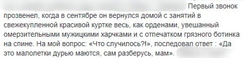 Запись в Facebook Ульяны.