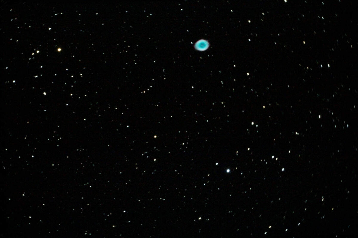 Вид Туманности Кольцо в маленький телескоп