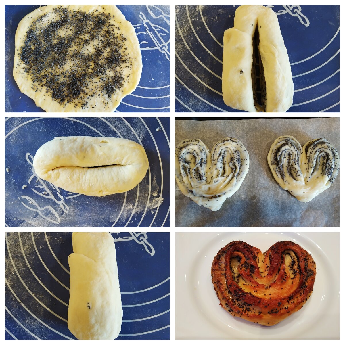 Булочка Сердечко с маком.