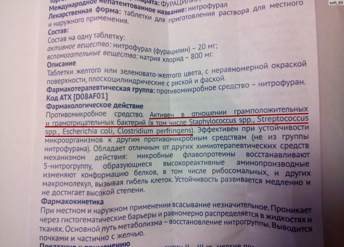 Применение фурацилина для полоскания горла
