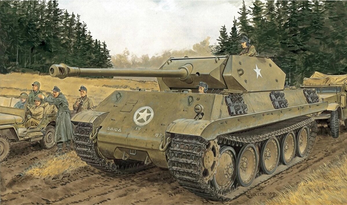 Танк "Пантера" закамуфлированный под американскую противотанковую САУ М-10