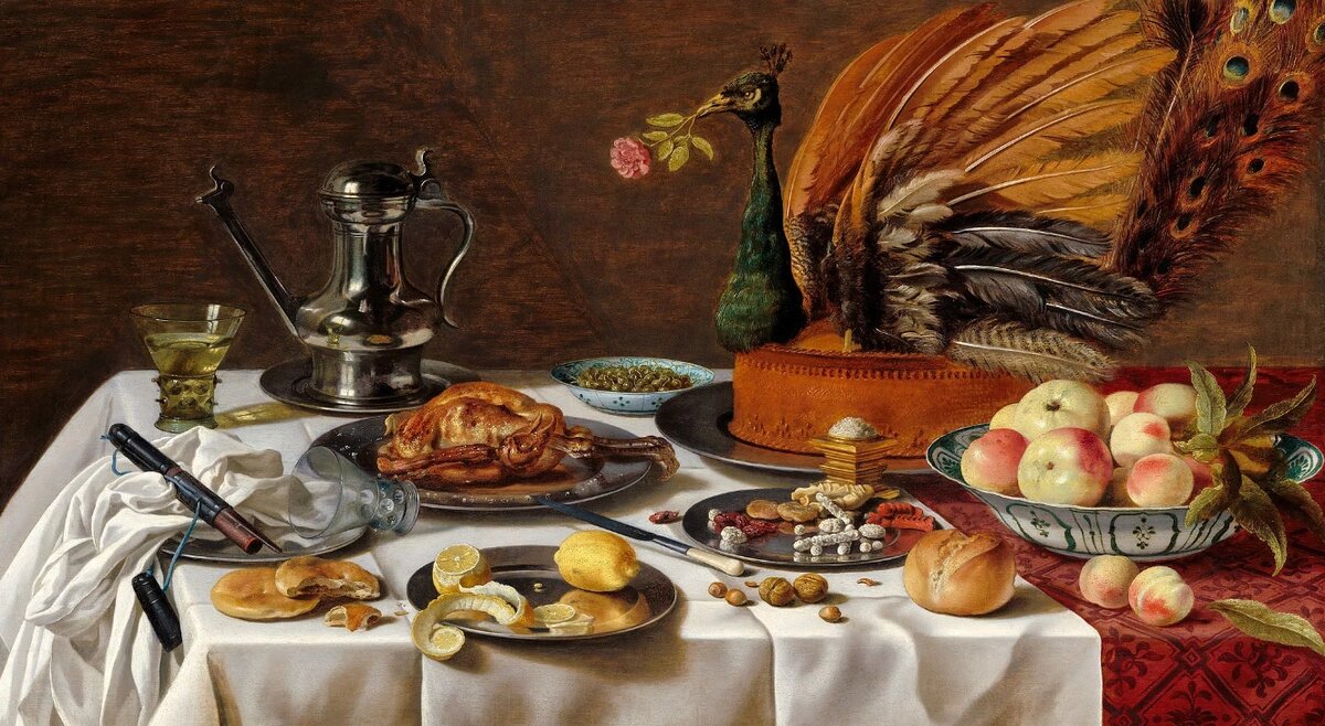 Виллем клас Хеда. Натюрморт с пирогом, 1627