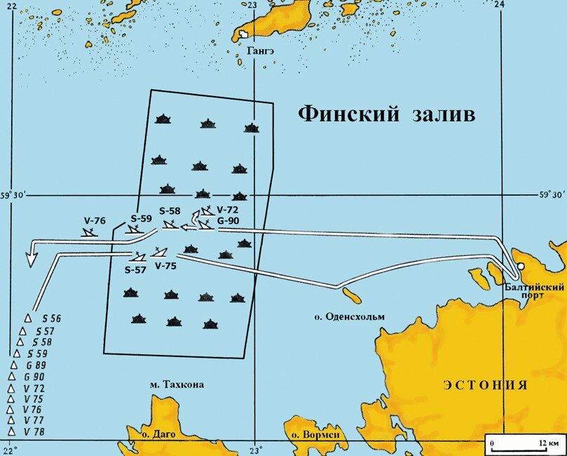 Карта затонувших кораблей финского залива