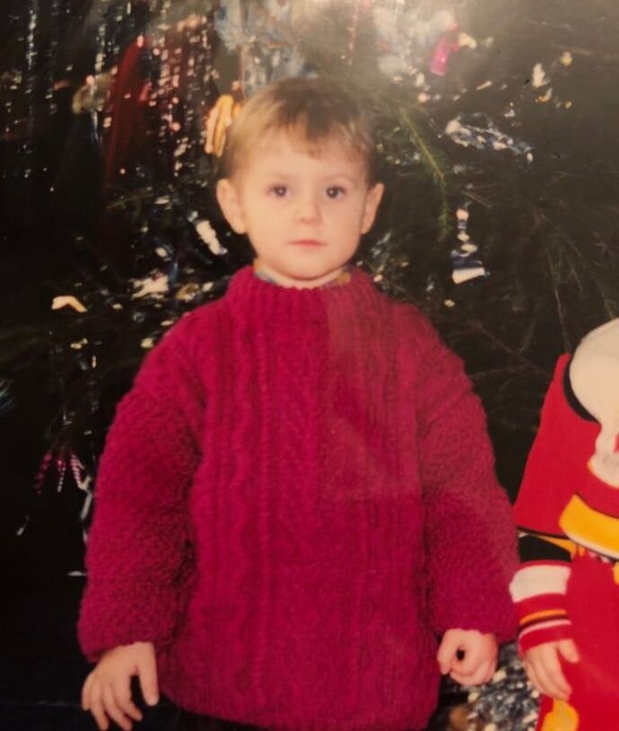 Мой сын! Свитер ему связала я из старого бабушкиного кардигана :-)