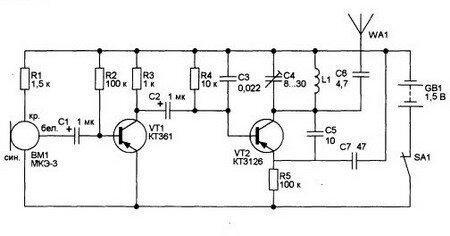 Простейший FM жучок на одном транзисторе своими руками