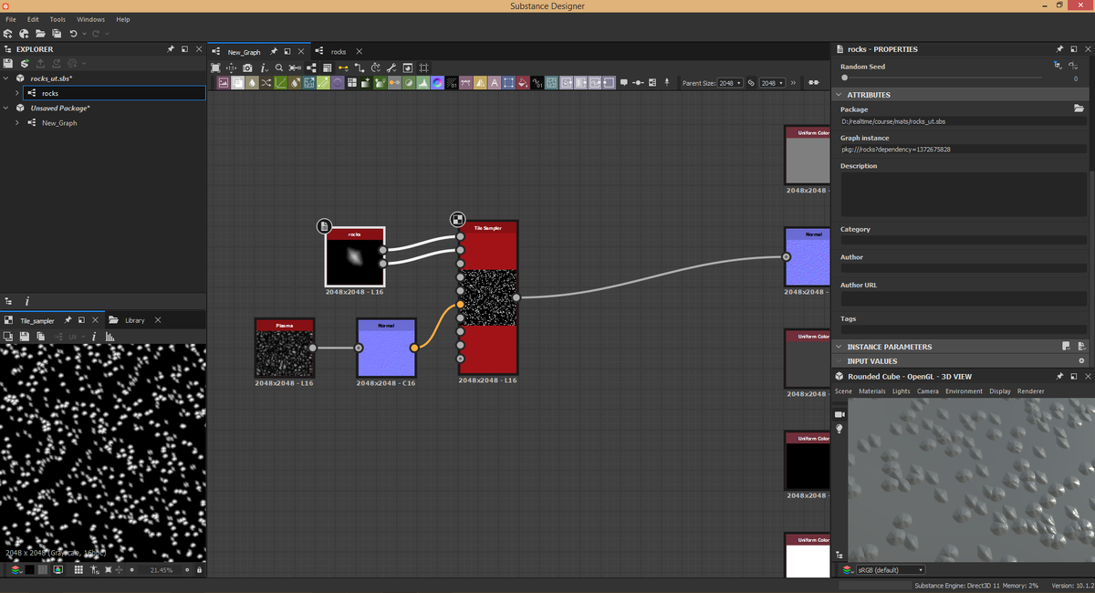 далее применяем Tile Sampler или любую другую ноду.