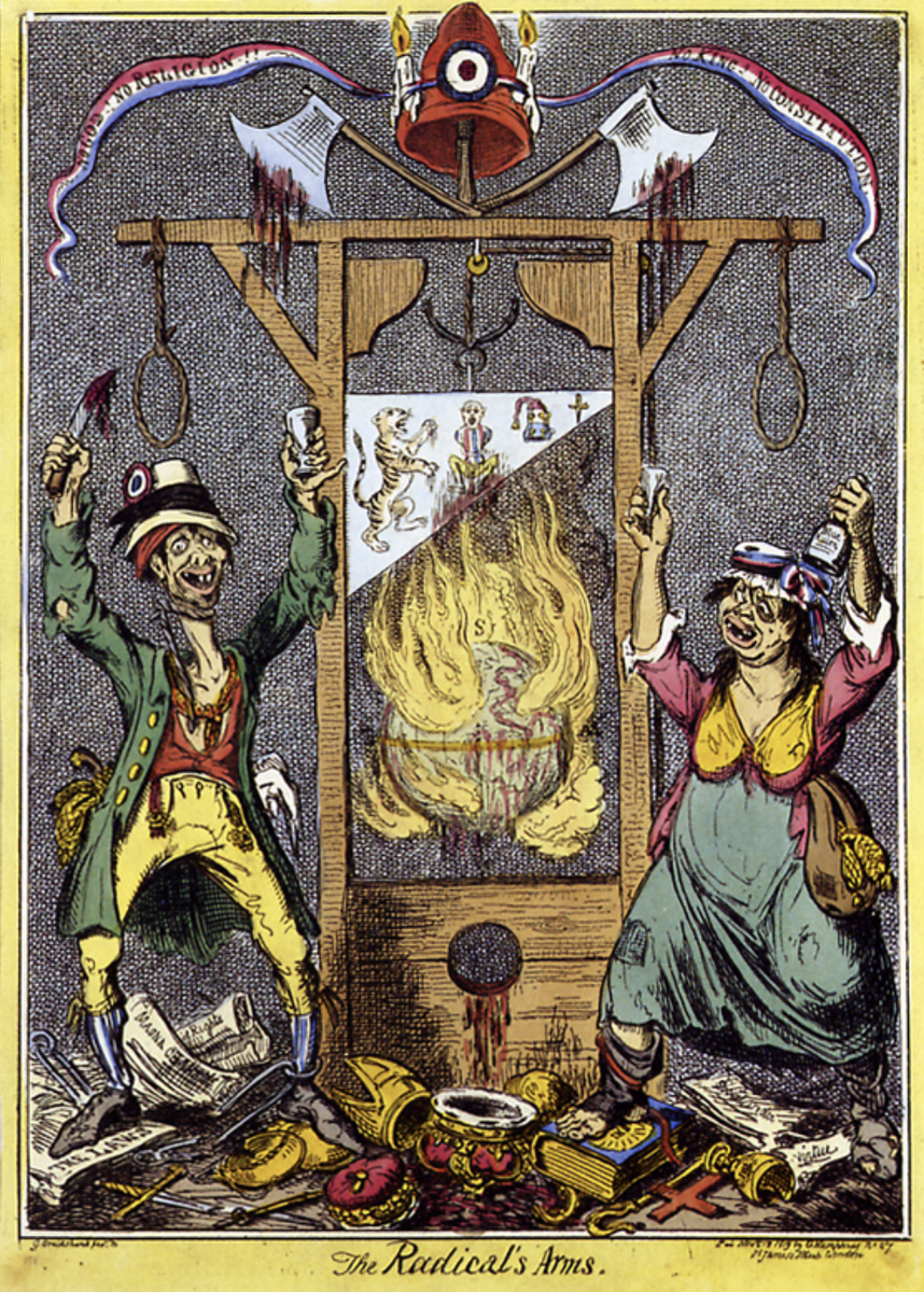 Джордж Крукшенк «Оружие радикалов» (карикатура, 1819)