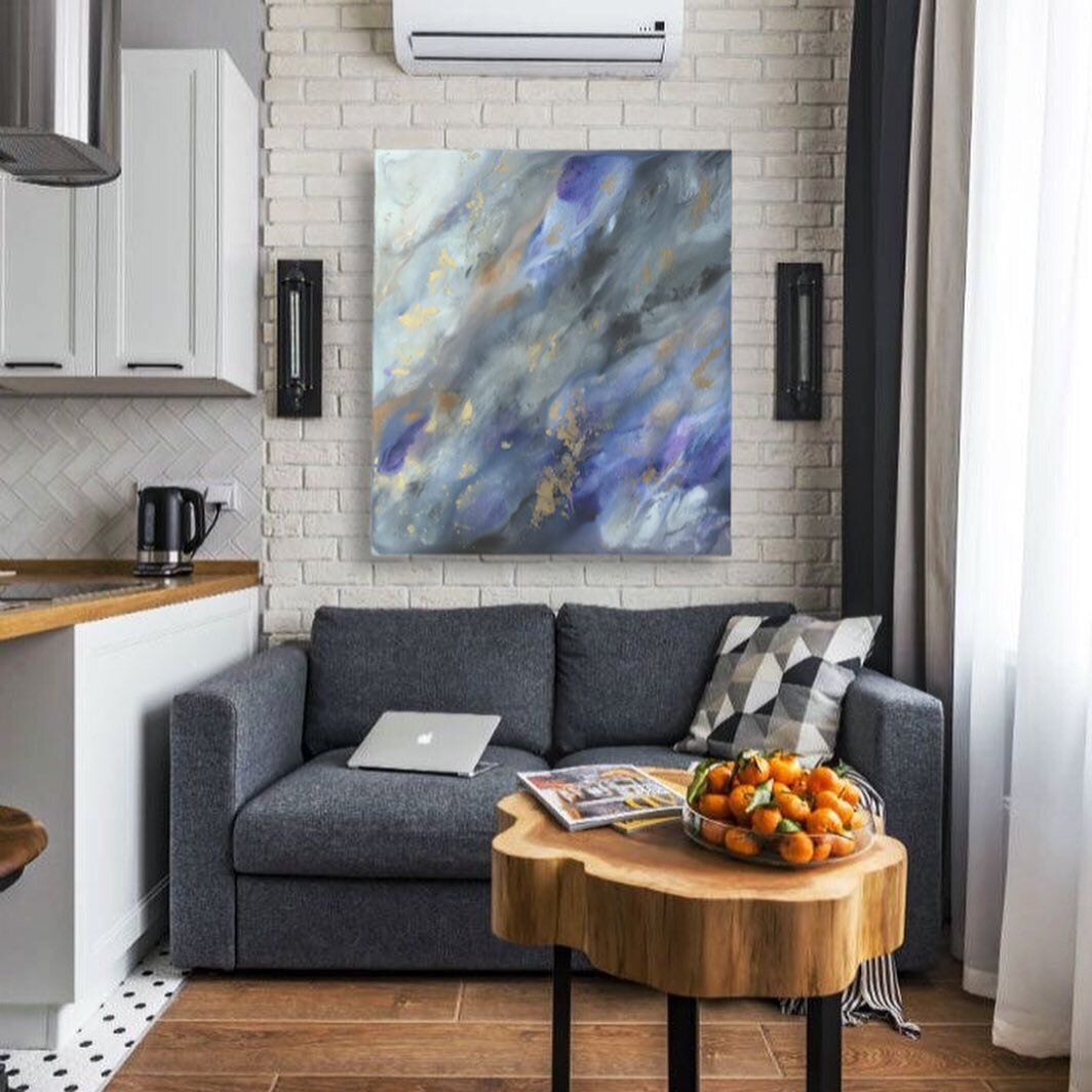 Картина «Тучи» 60х80см. Гипс, акрил, холст. 