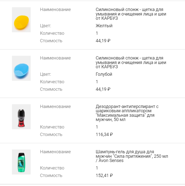 Скриншот из личного кабинета.