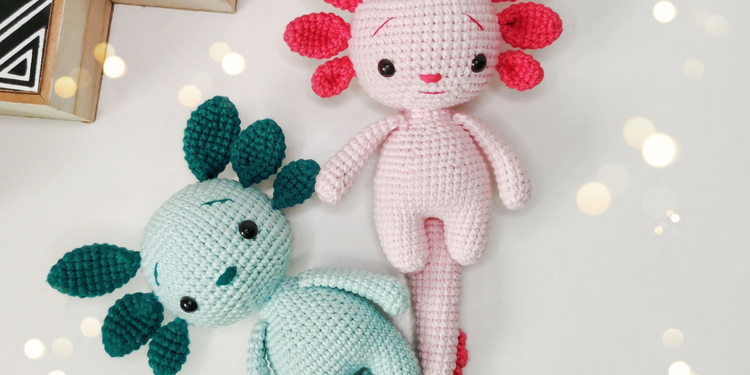 Мастер-класс Аксолотль крючком. (рост с хвостом 19см)