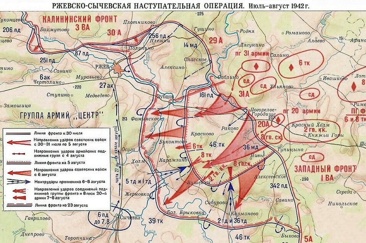 Ржевско-Вяземская операция 1942 карта