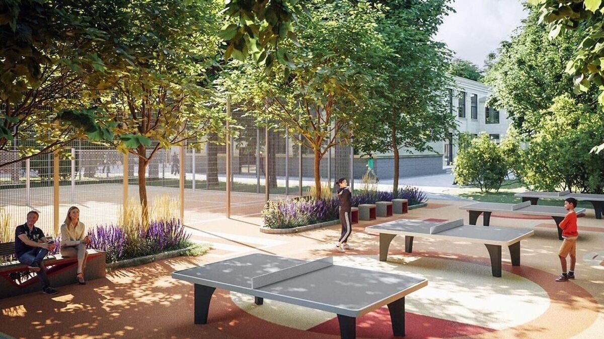    Две детские и четыре спортивные площадки обустроят на территории спорткомплекса "Авангард" на востоке Москвы© Фото : Комплекс городского хозяйства Москвы