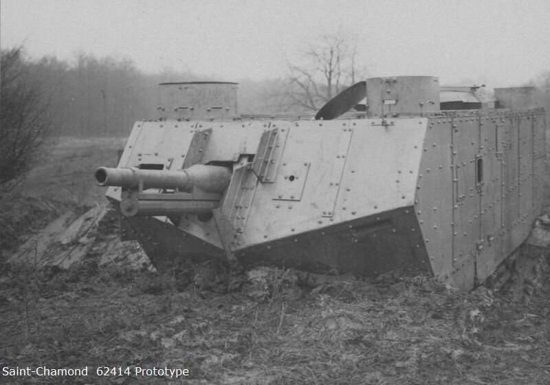 Испытания Char Saint-Chamond №62414 в Марли (Marly-le-Roi) 1 декабря 1916 года