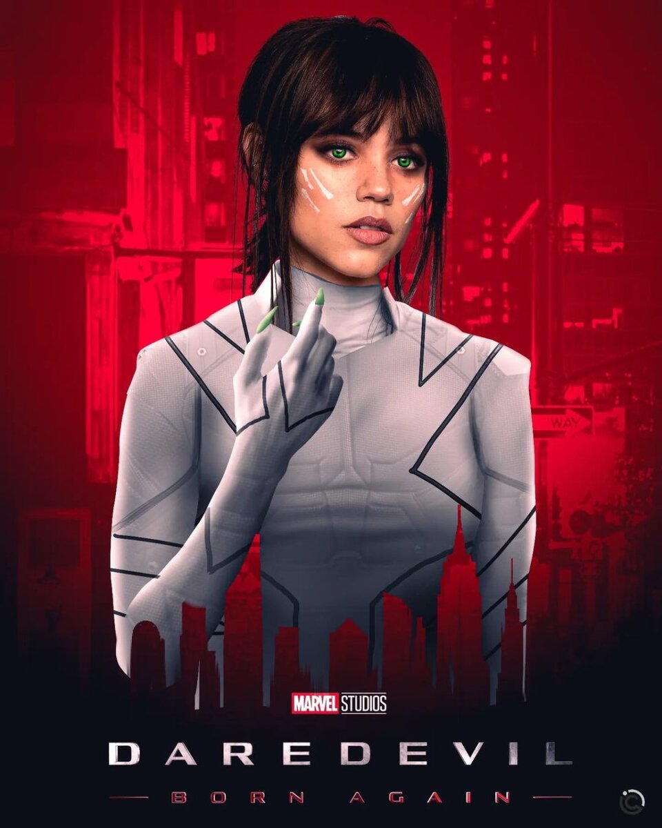     Дженна Ортега в образе Белой Тигрицы для сериала «Сорвиголова: Рожденный заново»/ арт Josh