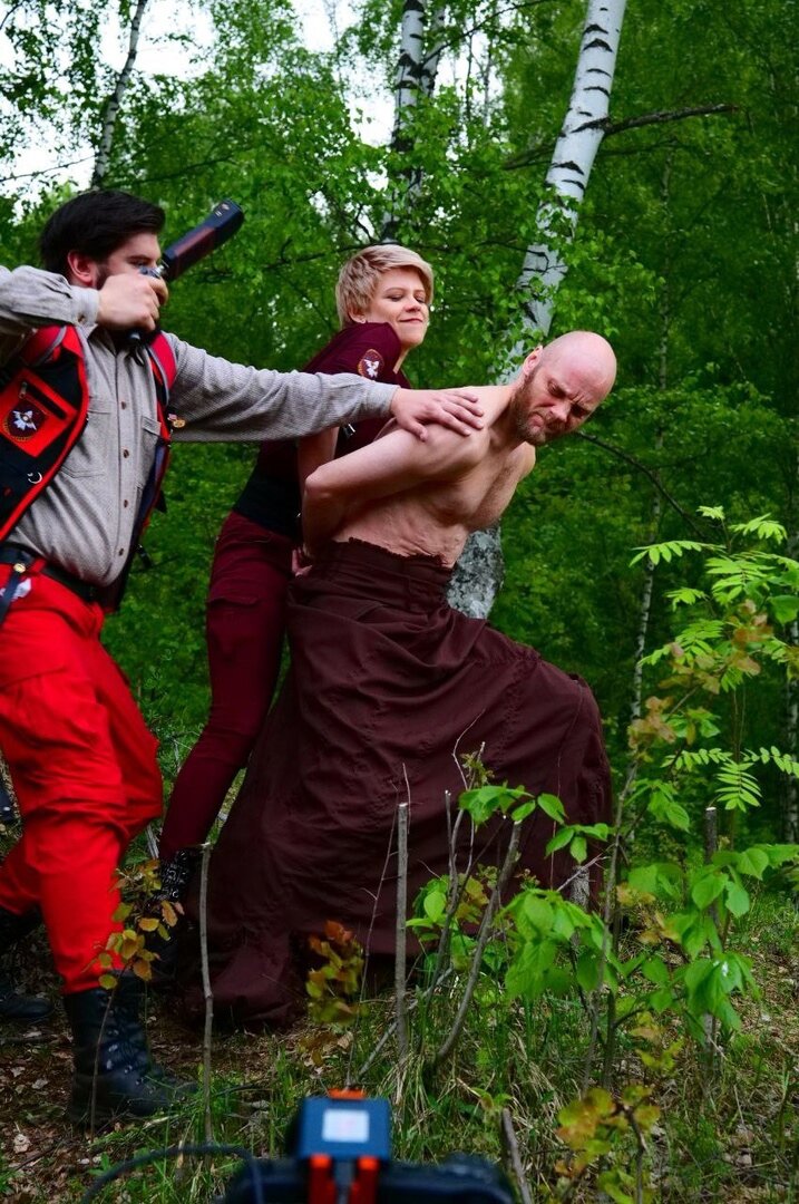 Кадр со съемок сериала "Стражи Перми. Григорьева Инна в роли Стража.