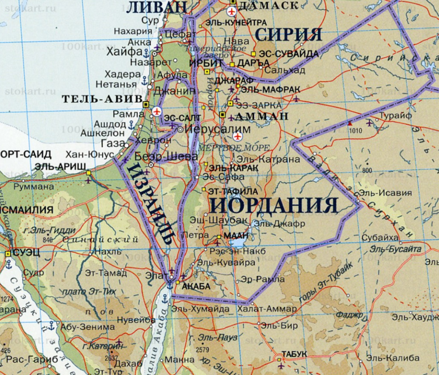 Только 2 человека из 10* могут приблизительно показать на карте Иорданию. (* - за исключением жителей Израиля)