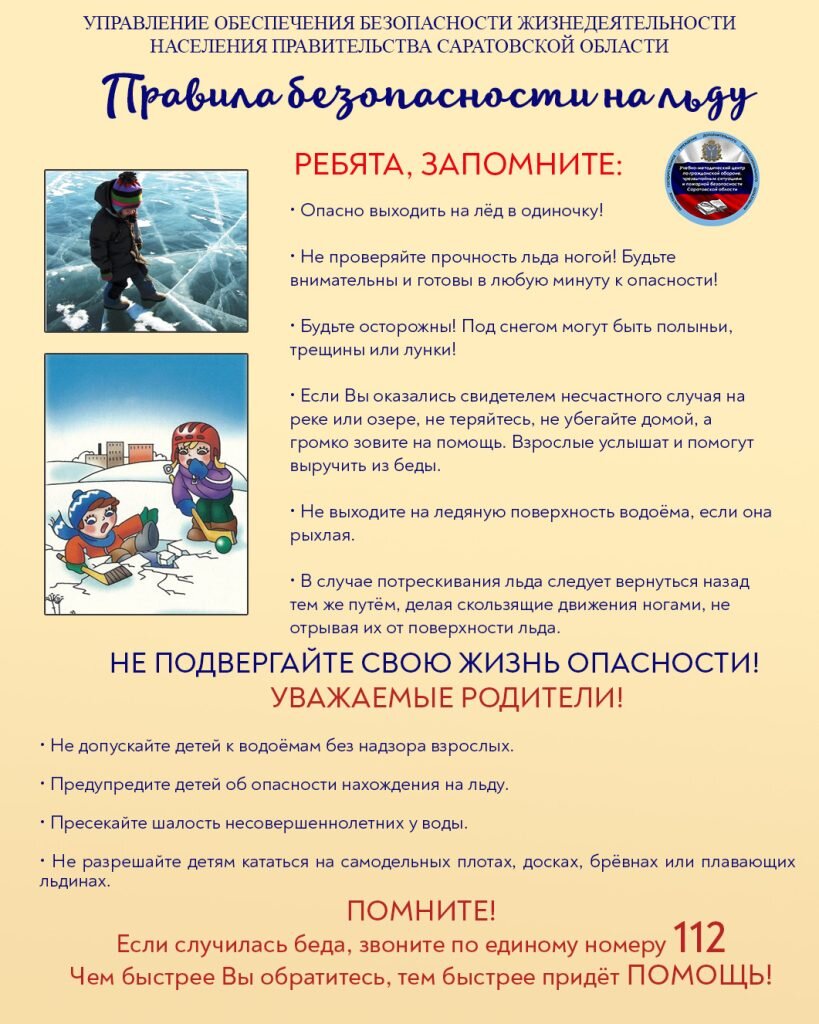 Памятка по правилам безопасности на льду : взрослые, помните об опасности,  грозящей детям на льду! | Балаково-24 | Дзен