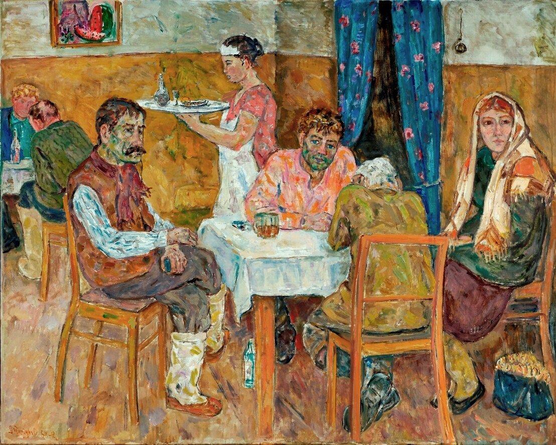 А. Тутунов. Нагорье. В чайной. 2011. Холст, масло. Работа из собрания Музея Актуального Реализма