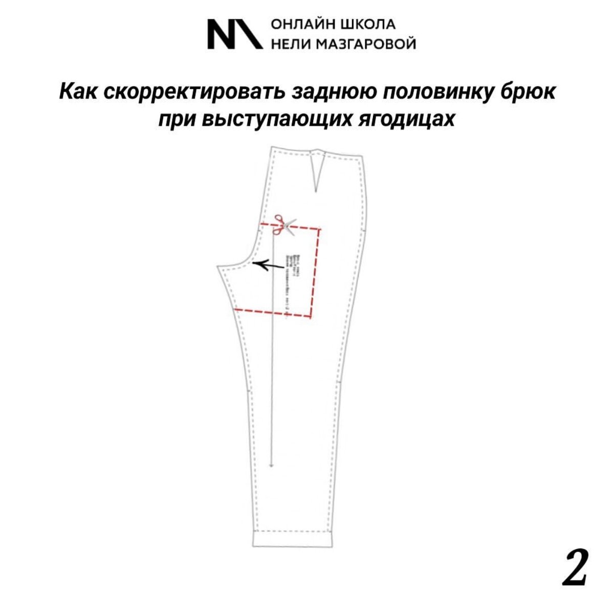 Как сделать посадку брюк выше схему