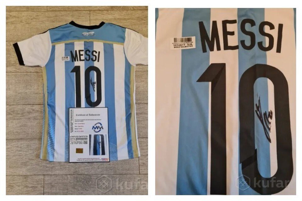     Футболка и автограф Месси. Фото: kufar.by