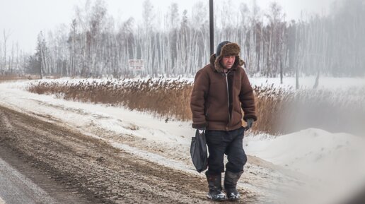 Зимнее путешествие из Магадана в Москву. Трасса Омск-Тюмень, день 16 (полное ускоренное видео)