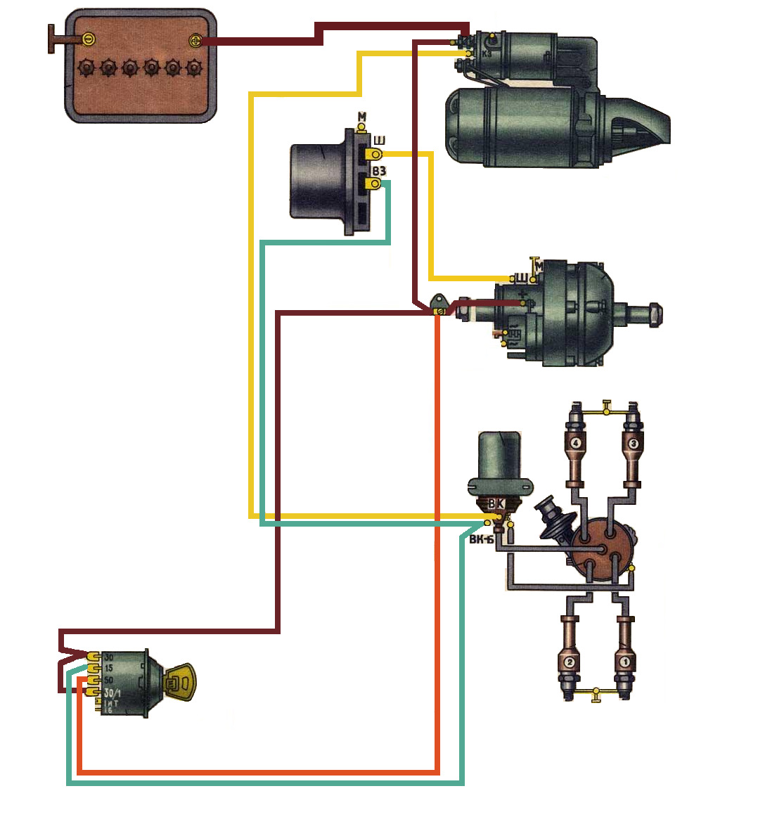 Схема электрооборудования Москвич М