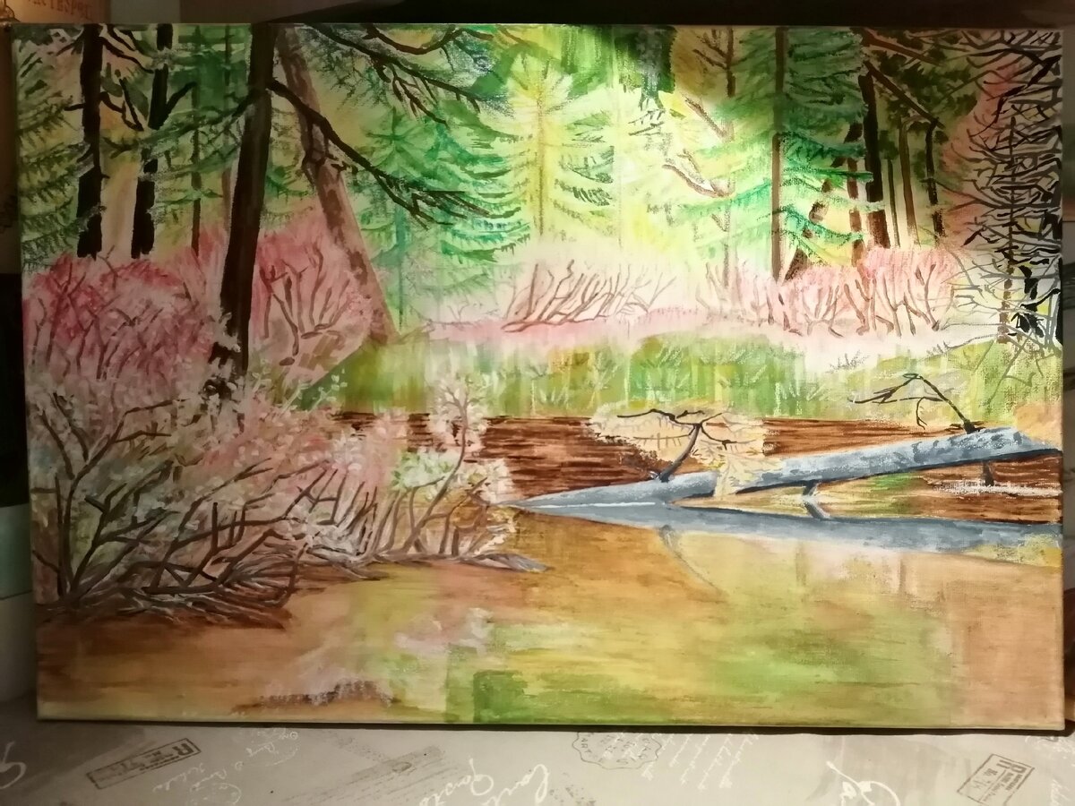 Картина называется "Болото" только оно какое-то красивое получилось для обычного болота.