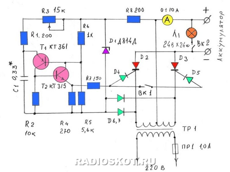 Автоматическое импульсное зарядное устройство на ИМС TL494