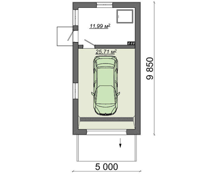 Проект гаража на 1 машину