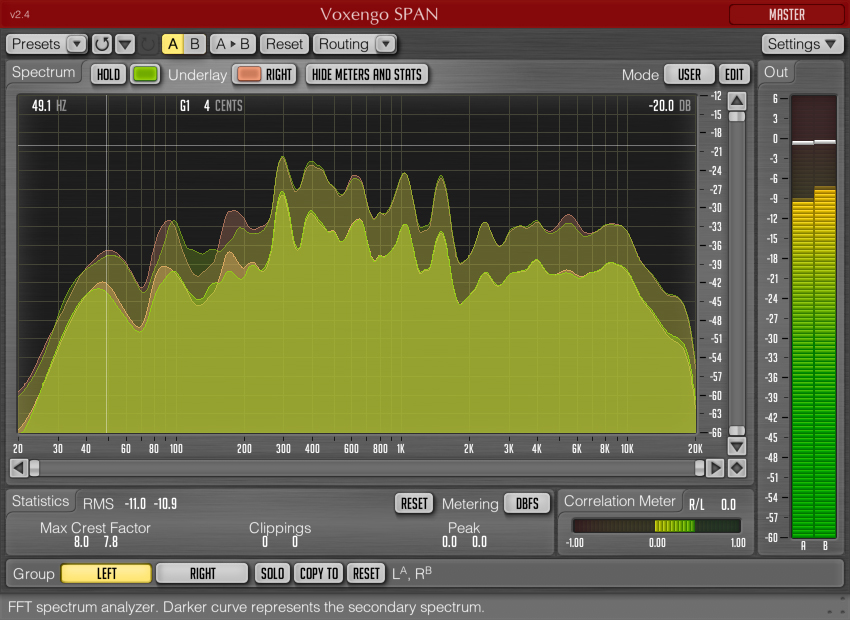 Внешний вид плагина SPAN